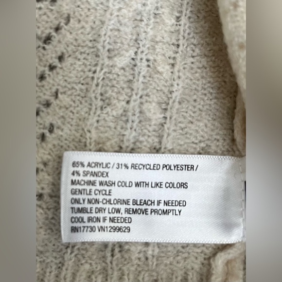 Knox Rose Women’s Cardigan Knit Sweater, Cream Color, Acrylic Blend; Size L - Picture 5 of 8